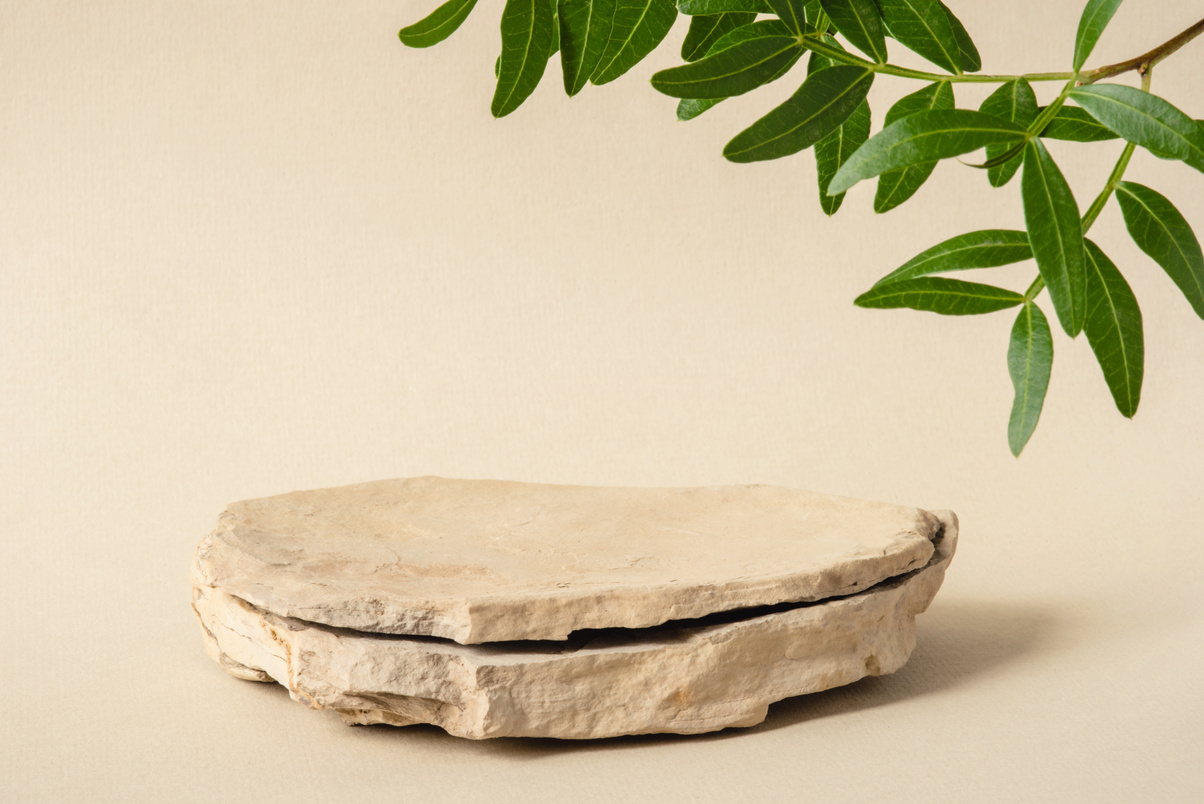 Background for Cosmetic Products of Natural Beige Color.